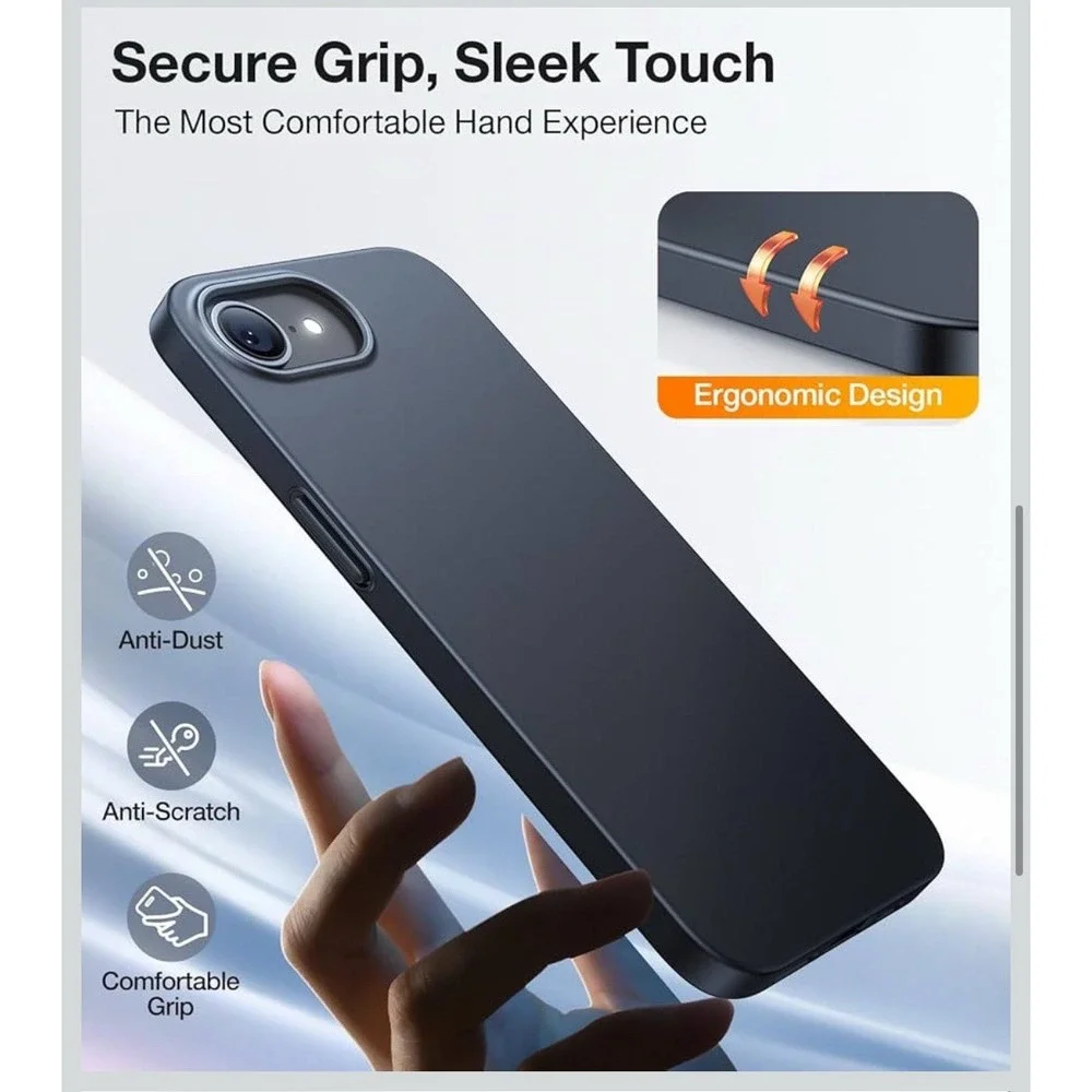 TORRAS Magnetic Slim Fit for iPhone 16e Case‎ 2025, Ultra-Thin 16e Case -Black
